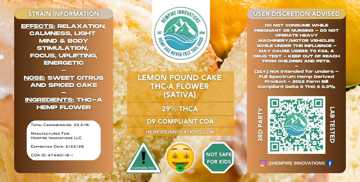 Exotic THCa Flower | Lemon Pound Cake - Sativa THC-A Strain