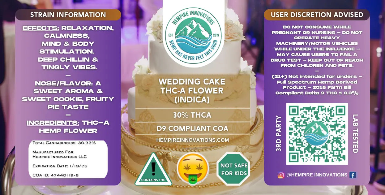 Exotic THCa Flower | Wedding Cake - Indica THC-A Strain